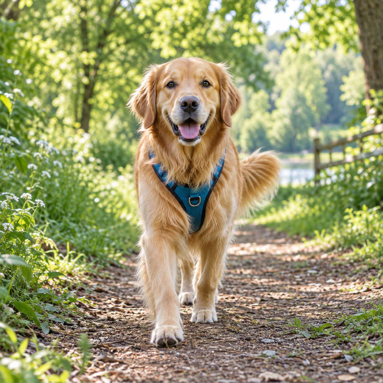 Perro paseando al aire libre